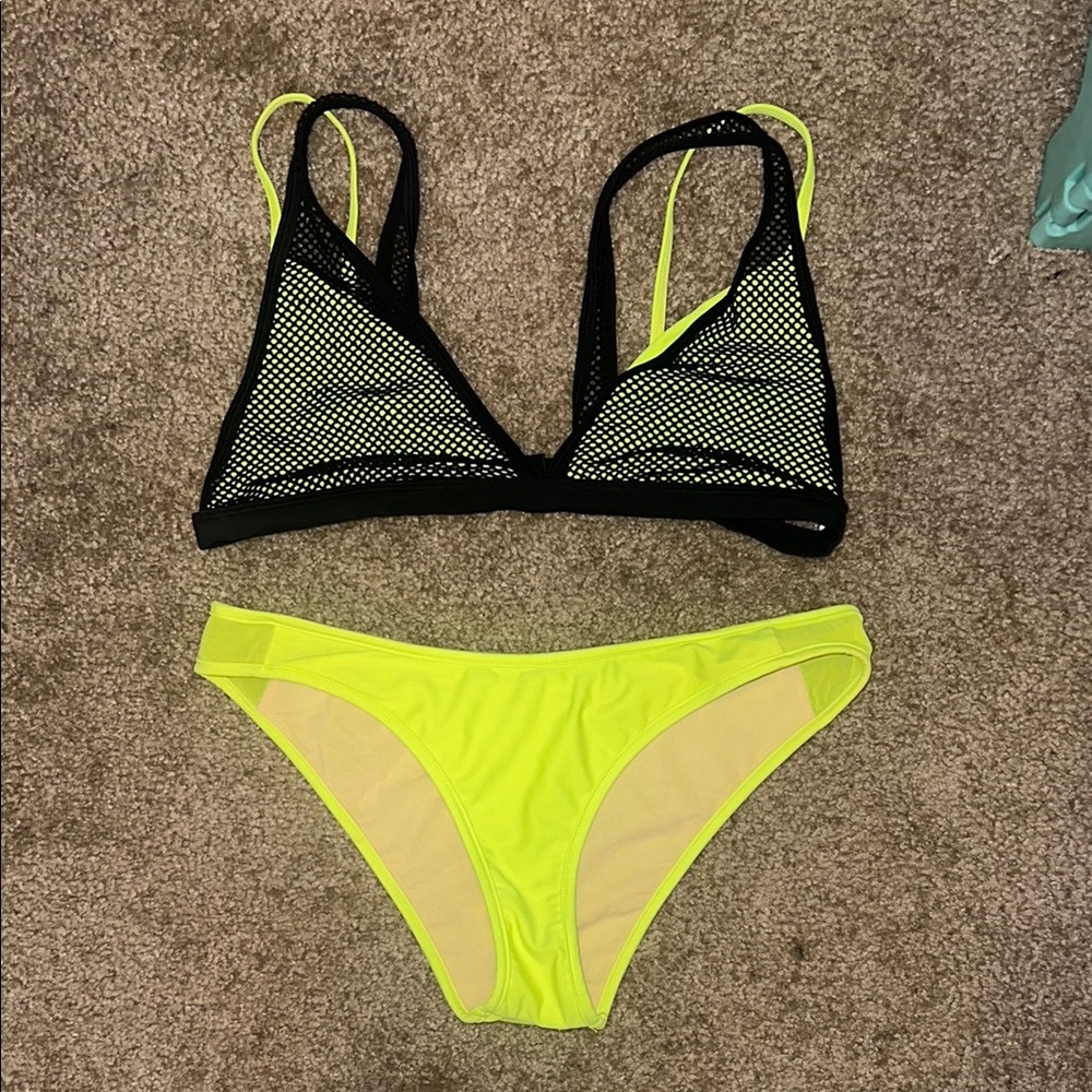 Fabletics Black and Yellow Sporty Bikini